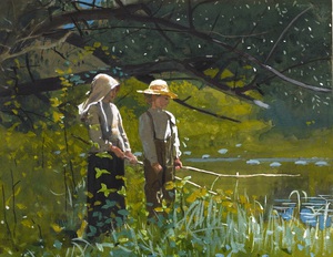 Winslow Homer, Going Fishing, Painting on canvas