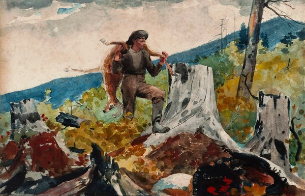 Guide Carrying a Deer. The painting by Winslow Homer