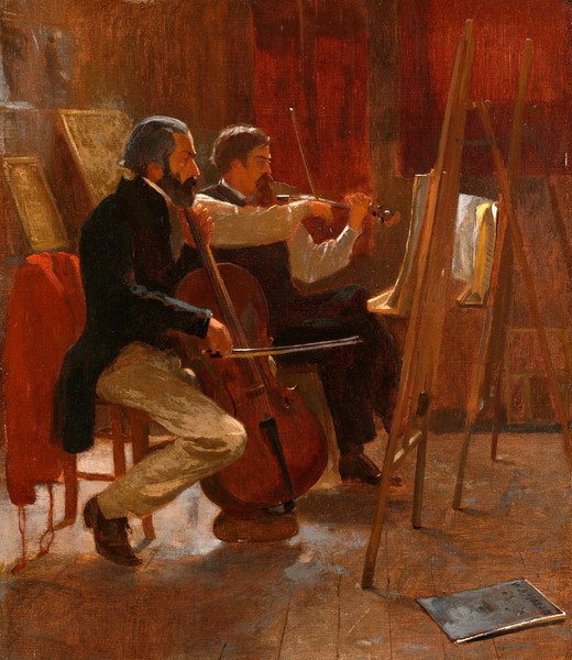 In the Studio. The painting by Winslow Homer