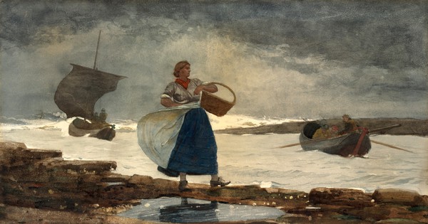 Inside the Bar. The painting by Winslow Homer