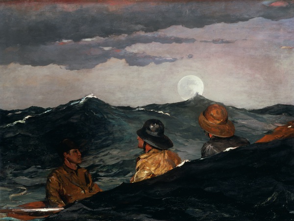Kissing the Moon. The painting by Winslow Homer