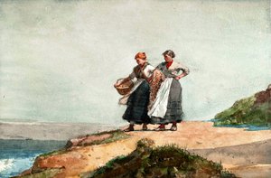 Winslow Homer, Looking Out to Sea, Cullercoats, Painting on canvas