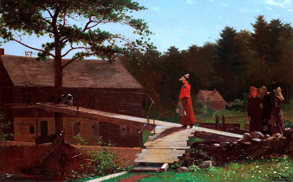 Old Mill the Morning Bell. The painting by Winslow Homer