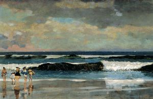 On the Beach, Winslow Homer, Art Paintings