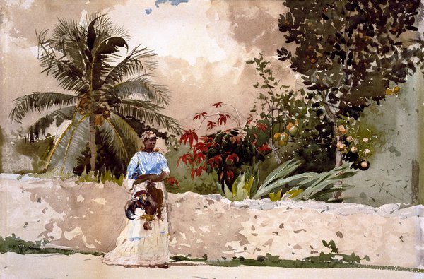 On the Way to Market, Bahamas. The painting by Winslow Homer