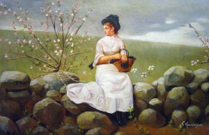 Winslow Homer, Peach Blossoms, Painting on canvas