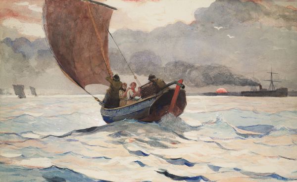 Returning Fishing Boats. The painting by Winslow Homer