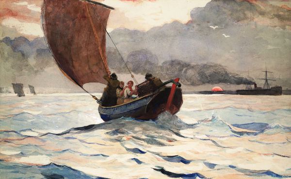Returning Fishing Boats. The painting by Winslow Homer