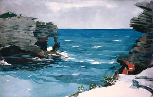 Winslow Homer, Rocky Shore, Bermuda, Painting on canvas