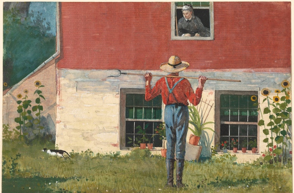 Rustic Courtship. The painting by Winslow Homer