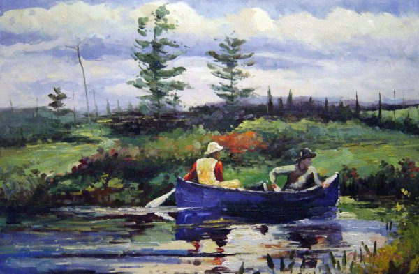 The Blue Boat. The painting by Winslow Homer