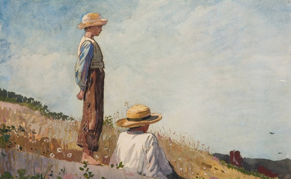 The Blue Boy. The painting by Winslow Homer