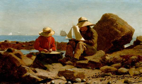 The Boat Builders. The painting by Winslow Homer