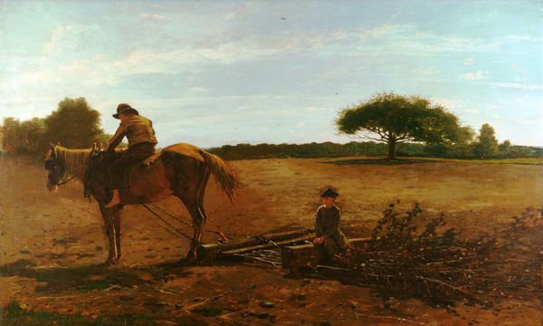 The Brush Harrow. The painting by Winslow Homer