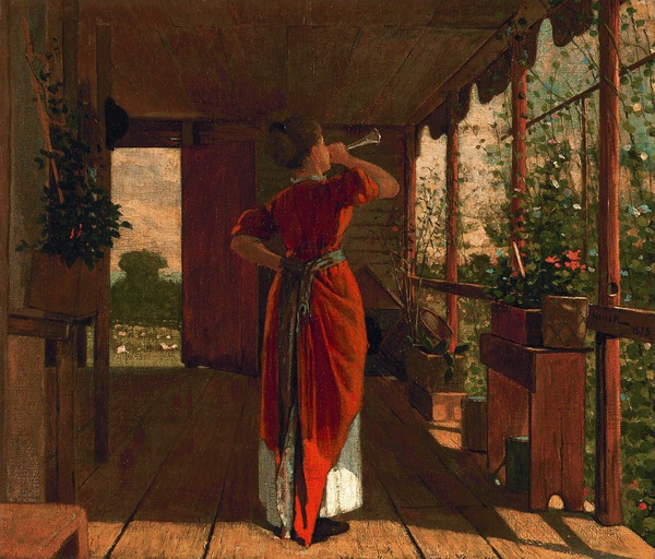 The Dinner Horn. The painting by Winslow Homer