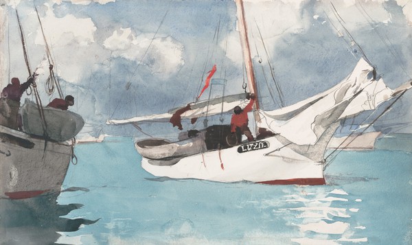 The Fishing Boats, Key West. The painting by Winslow Homer