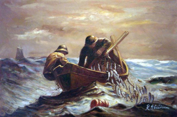 The Herring Net. The painting by Winslow Homer
