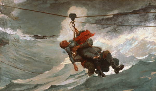 The Life Line. The painting by Winslow Homer