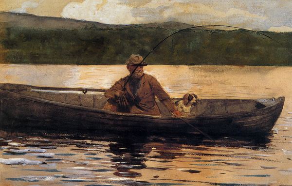 The Painter Eliphalet Terry Fishing from a Boat. The painting by Winslow Homer