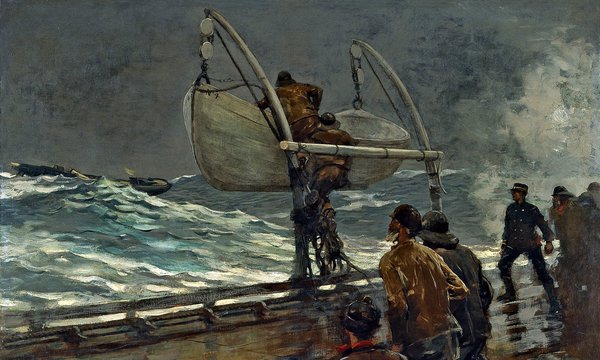 The Signal of Distress. The painting by Winslow Homer