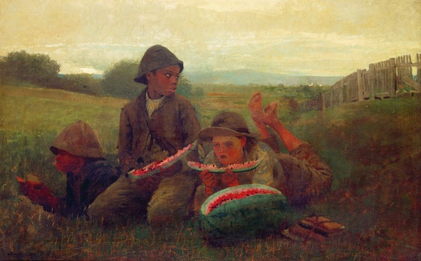 The Watermelon Boys. The painting by Winslow Homer