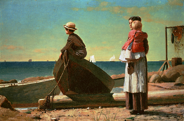 Waiting for Dad to Come Home. The painting by Winslow Homer