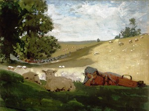 Winslow Homer, Warm Afternoon Shepherdess, Painting on canvas