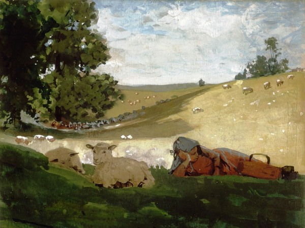 Warm Afternoon Shepherdess. The painting by Winslow Homer