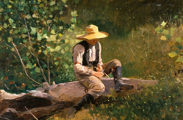 Whittling Boy. The painting by Winslow Homer